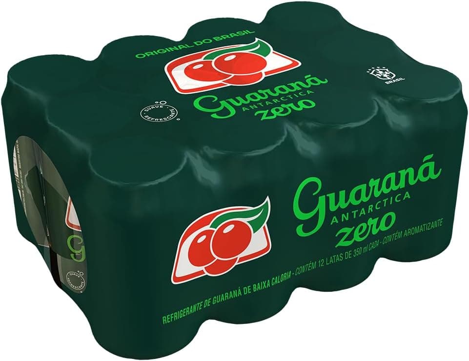 Refrigerante Zero Guaraná Antarctica, Lata 350ml, Pack com 12 unidades