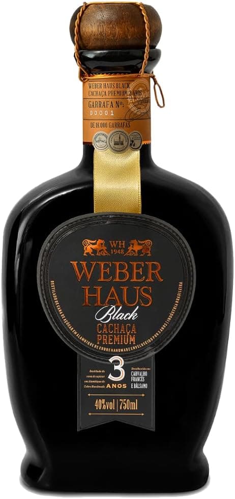 Cachaca Premium Weber Haus Black 750 Ml Preto Weber Haus Sabor 750 Ml