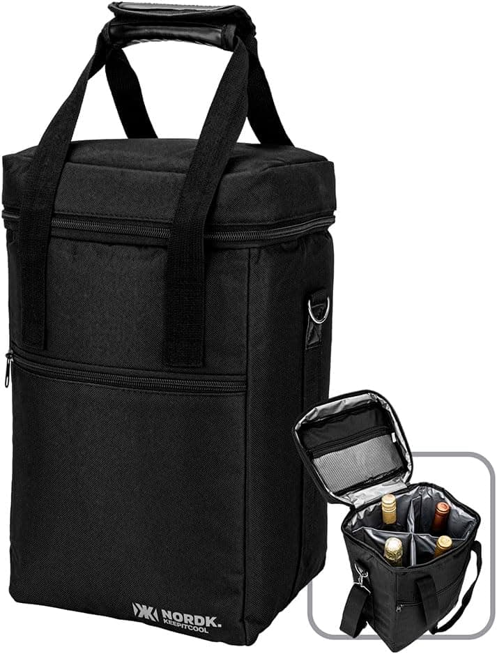 Bolsa Térmica Cooler Para Vinhos Bebidas Nordk KeepItCool Com Divisórias