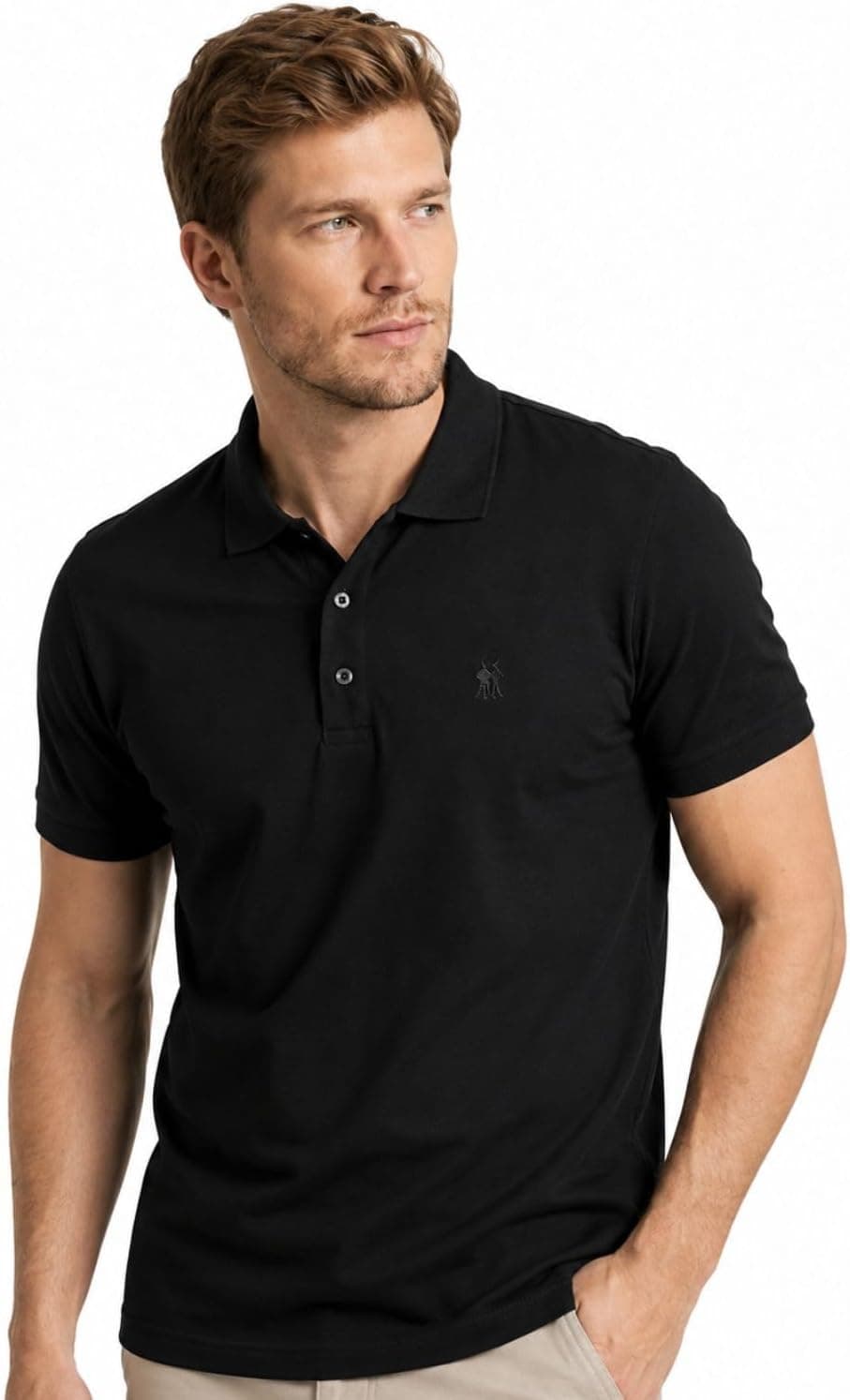 Camisa Polo Masculina Piquet Polo Wear (BR, Alfa, GG, Regular, Preto)