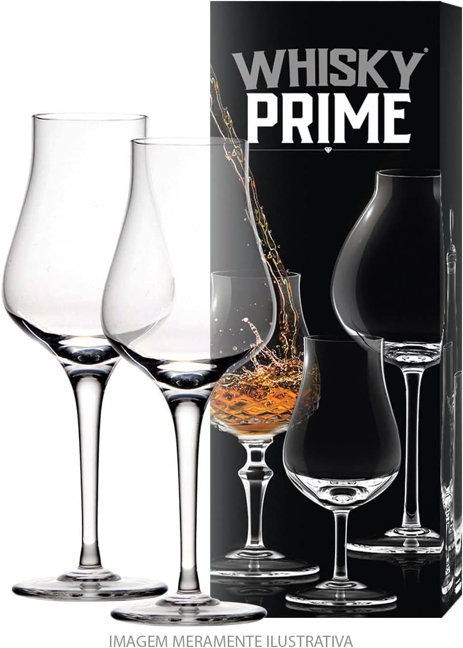 Kit com 2 Taças Whisky Prime Tulipa Highland Degustação Whisky