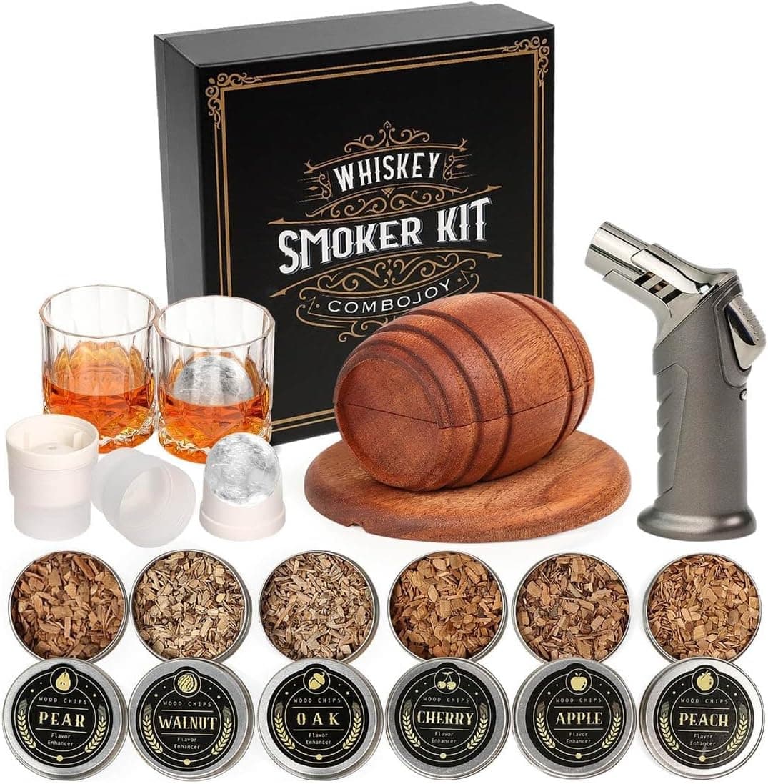 Kit Para Defumar Whisky Com Tocha E 6 Sabores Aromáticos | Kit Para Defumar Coquetéis Fashioned Presente Para Homens E Pais