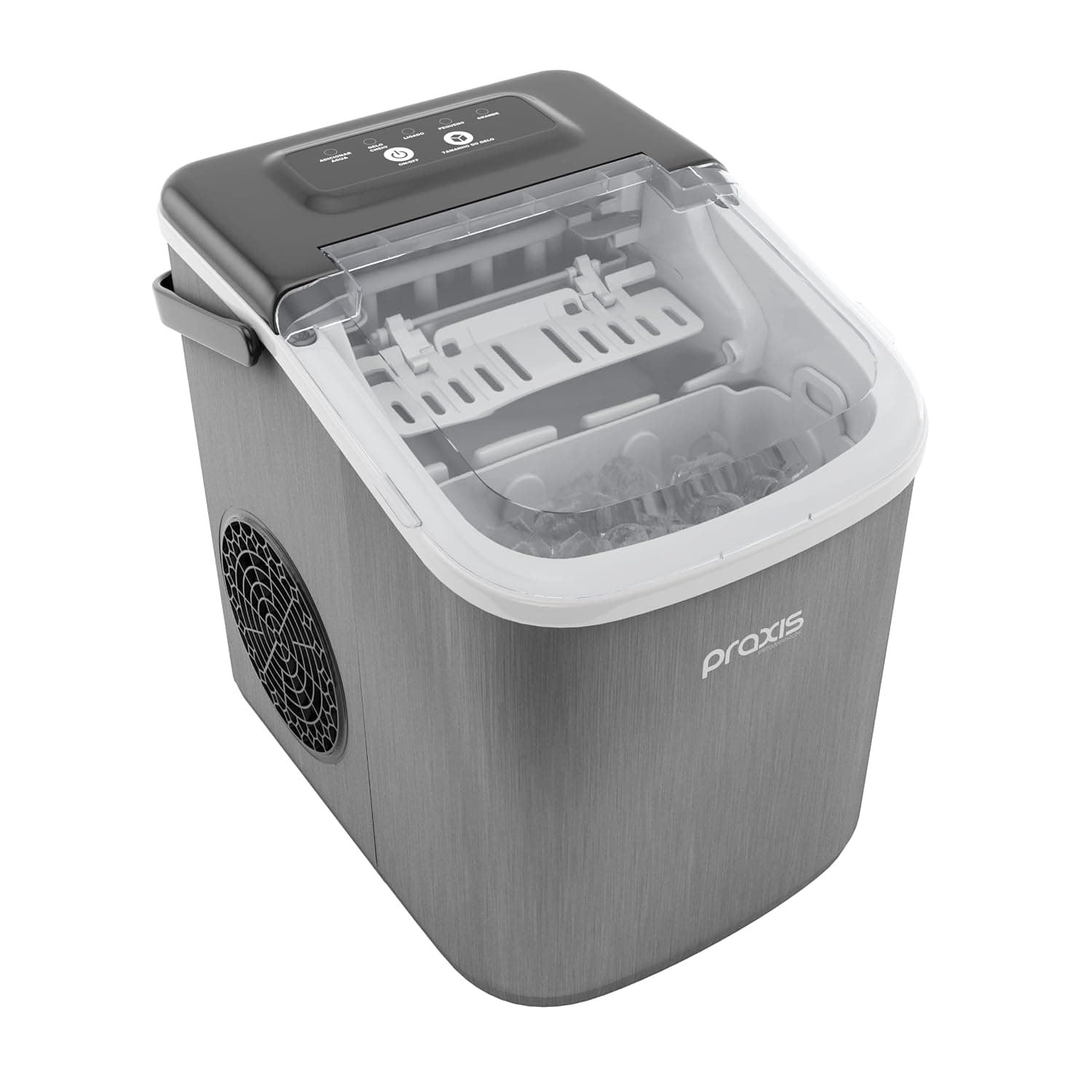Praxis Máquina De Gelo Inox 127V | Diferentes Tamanhos do Cubo de Gelo