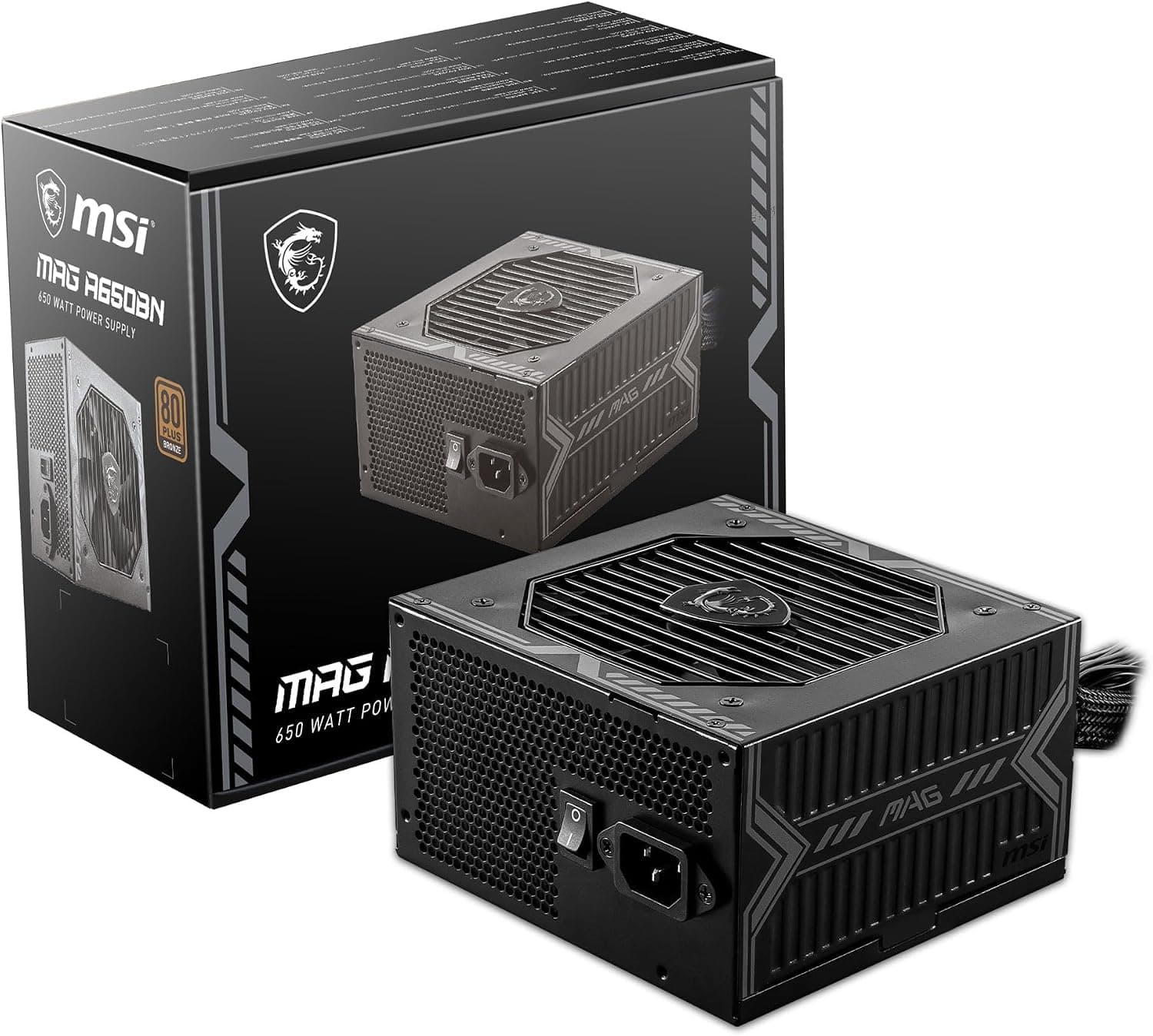 Fonte de Alimentação MSI MAG A650BN - 650W, 80 Plus, Bronze, PFC Ativo